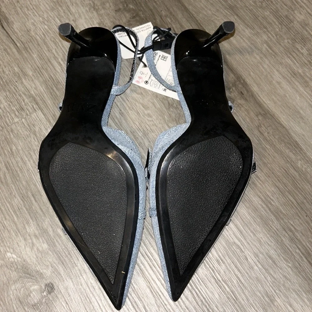 Zara denim heels